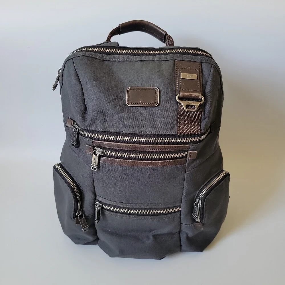 Tumi Alpha Bravo Knox Backpack Rucksack Charcoal Gray Canvas Durable Everyday